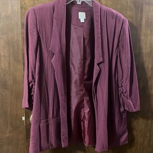 Maroon LC blazer with 3/4 sleeves